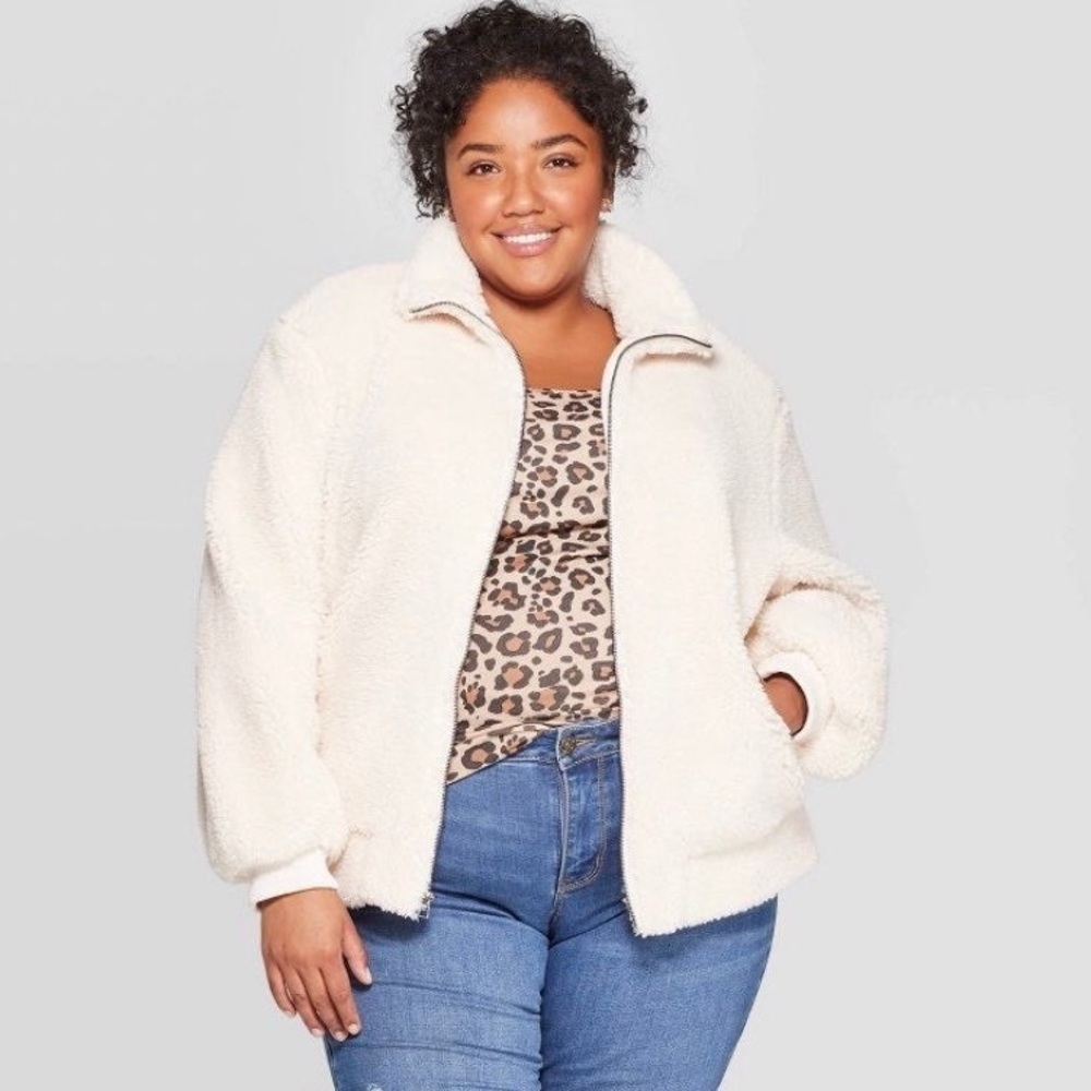 Ava & Viv White Sherpa Jacket